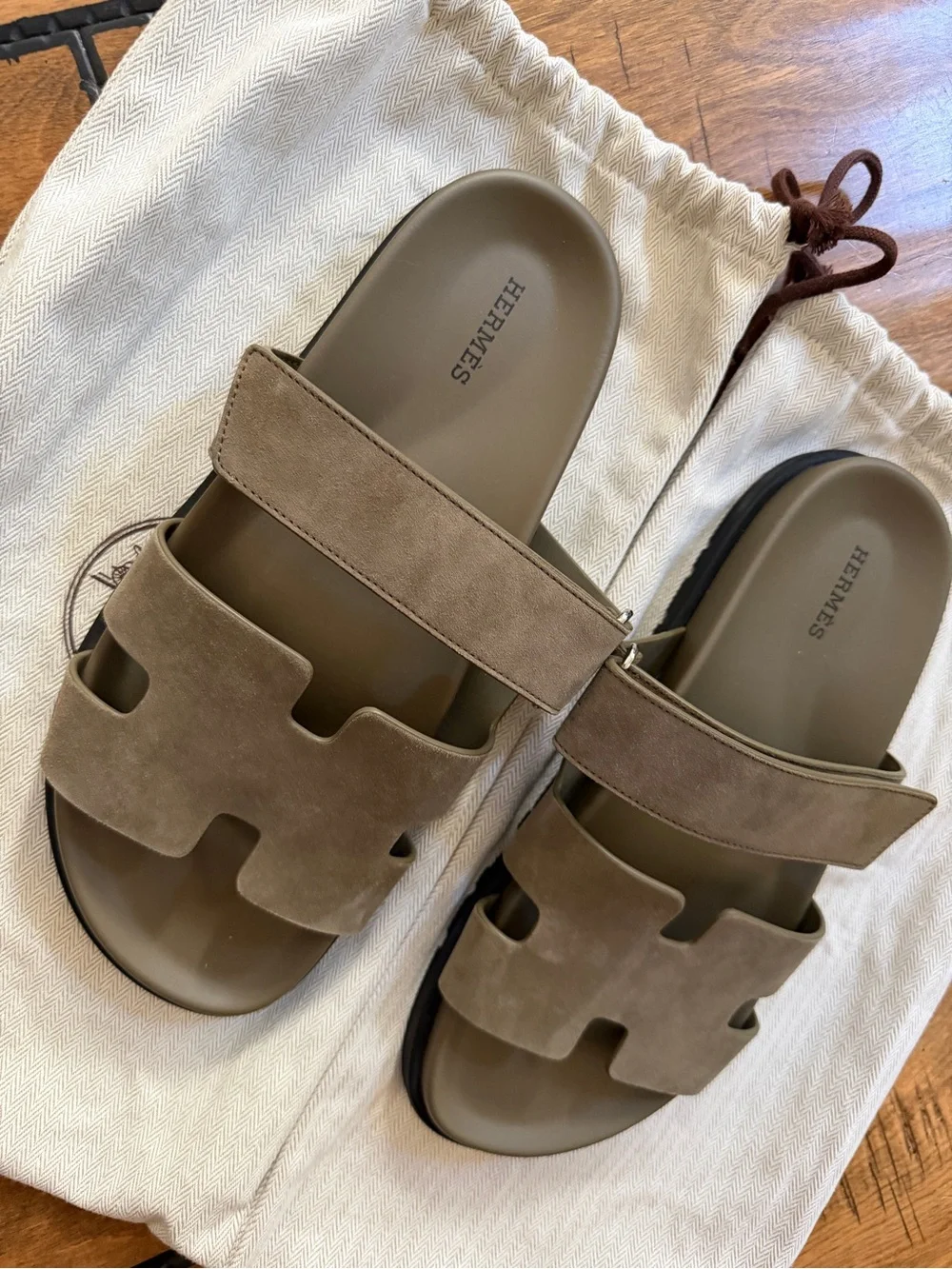 Hermes Chypre Suede Leather Sandal